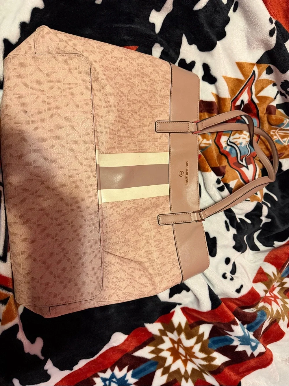 Pink Monogram Tote Bag - Brand MK